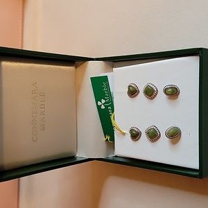 Connemara Marble Sterling Silver Earrings - Set of 3